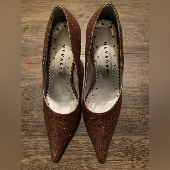 Nevada Bronze Sparkly Stilettos - Picture 1 of 14